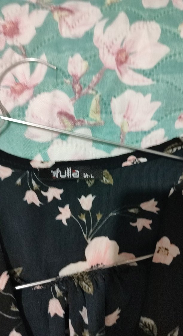 Siyah Çiçekli midi boy Bohem Salaş Elbise - Görsel 3