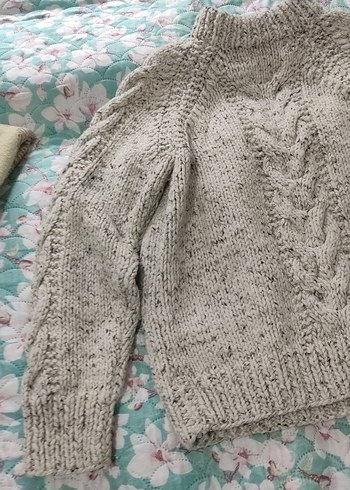 Bohem Tarz Gri Örgü Kazak - Görsel 5