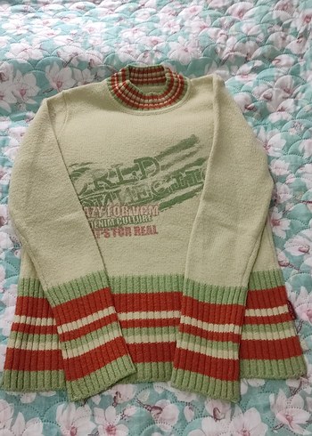 Bohem Tarz Gri Örgü Kazak - Görsel 2