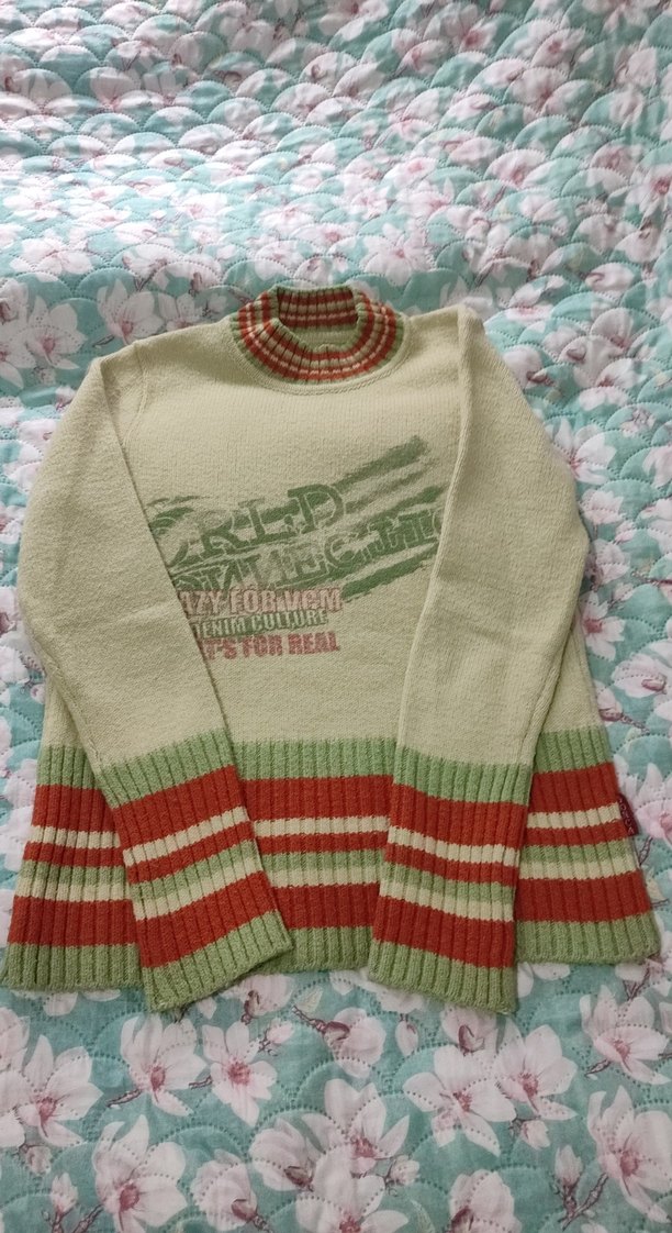 Bohem Tarz Gri Örgü Kazak - Görsel 2