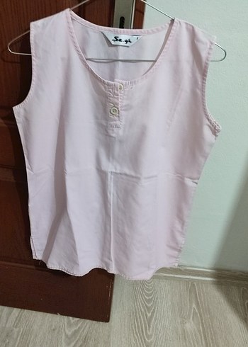 Pembe Straplez Kısa Kollu Pamuklu Kız Gömlek - Görsel 2