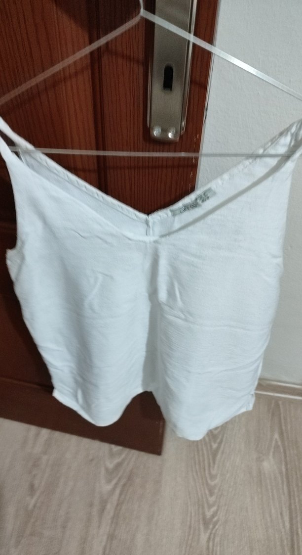 Pembe Straplez Kısa Kollu Pamuklu Kız Gömlek - Görsel 4