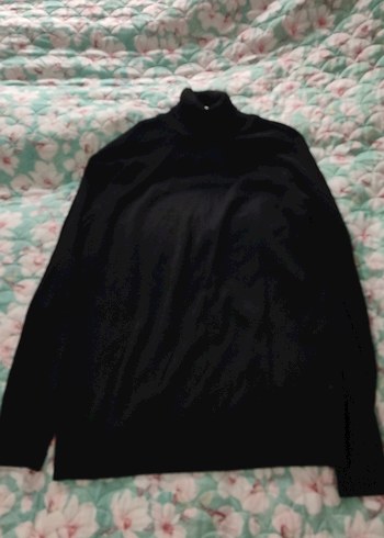 Siyah Kadın Boğazlı Triko Kazak - Görsel 2