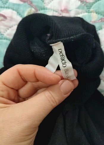 Siyah Kadın Boğazlı Triko Kazak - Görsel 3