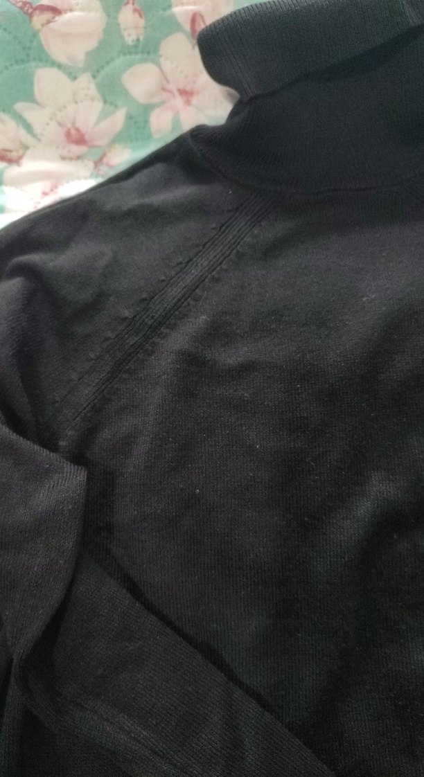 Siyah Kadın Boğazlı Triko Kazak - Görsel 4