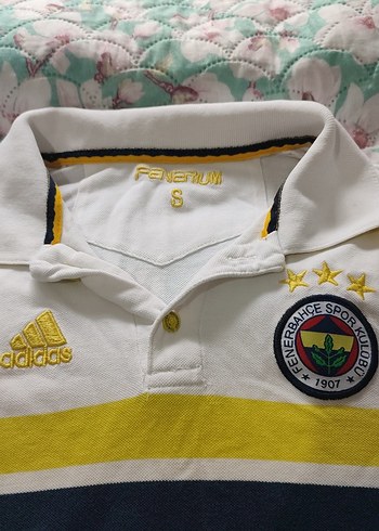 Beyaz Düğmeli Fenerbahçe Polo Yaka Tişört - Görsel 2
