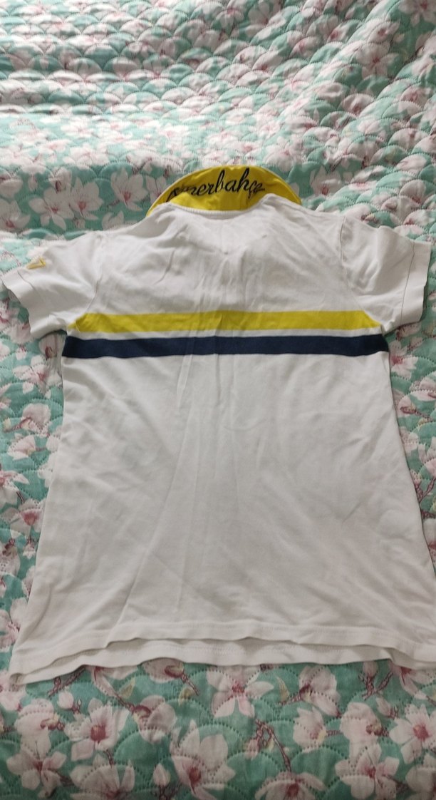 Beyaz Düğmeli Fenerbahçe Polo Yaka Tişört - Görsel 3