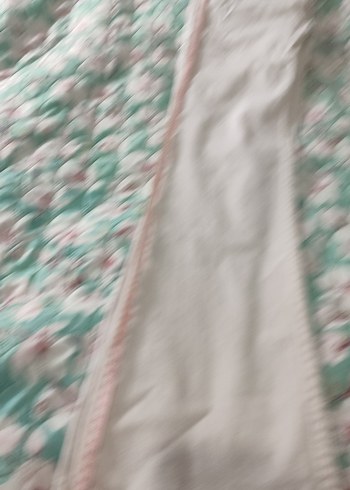 Beyaz Kemerli Bol Kesim Keten Kadın Pantolon - Görsel 6