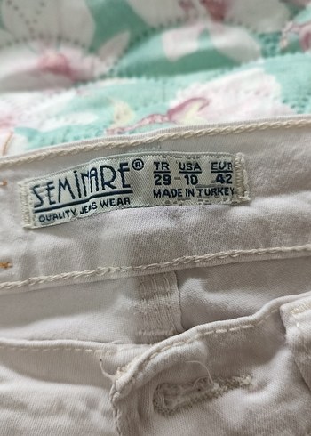 Beyaz Kemerli Bol Kesim Keten Kadın Pantolon - Görsel 3