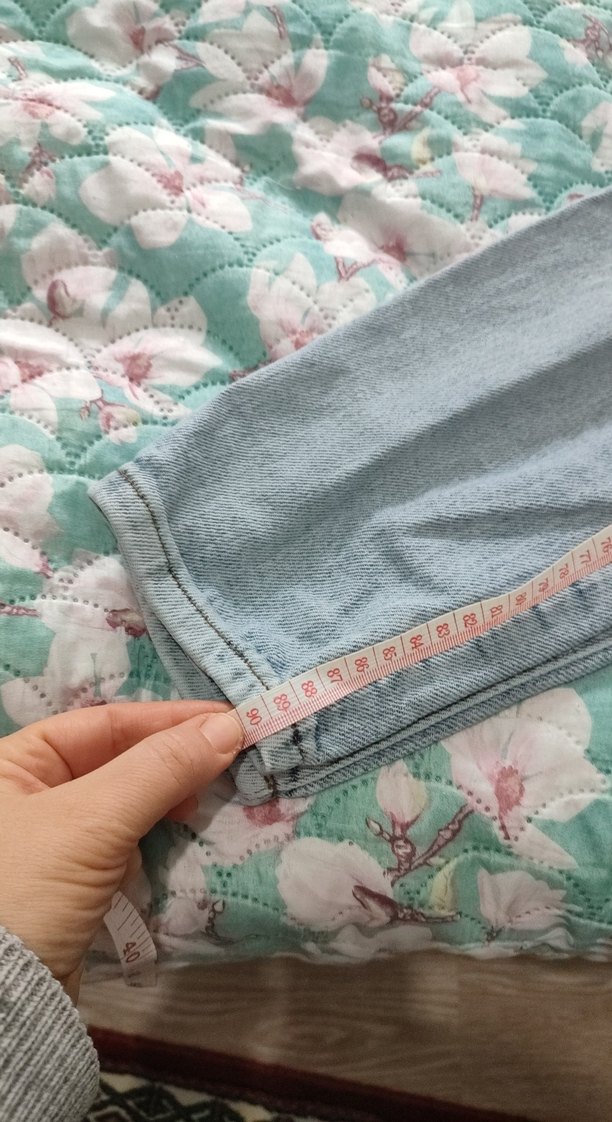 Düğmeli Mavi Midi Boy Kadın Denim Pantolon - Görsel 5