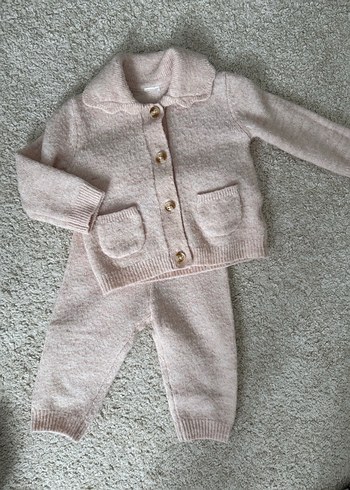 H&M Pastel Pembe Örgü Bebek Kız Takımı