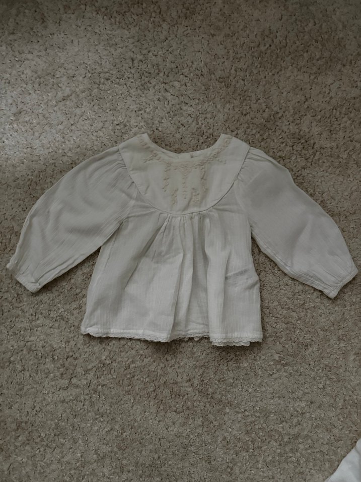 Beyaz Bebek Kız keten takım Dantel Detaylı - Görsel 2