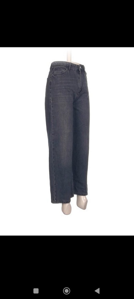 Gri Salaş Midi Denim Kadın Jean - Görsel 3