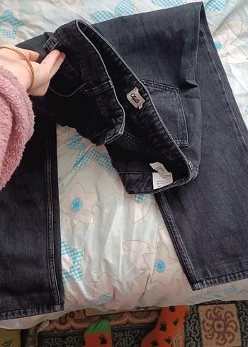 Gri Düğmeli Midi Denim Kadın Jean - Görsel 4