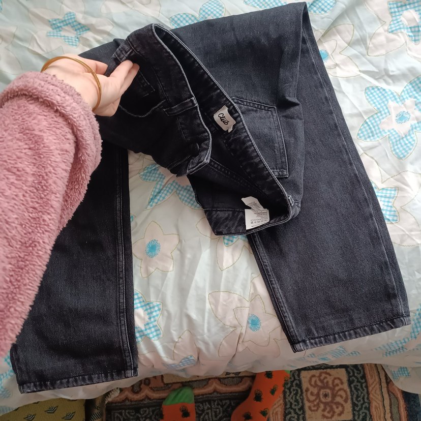 Gri Düğmeli Midi Denim Kadın Jean - Görsel 4