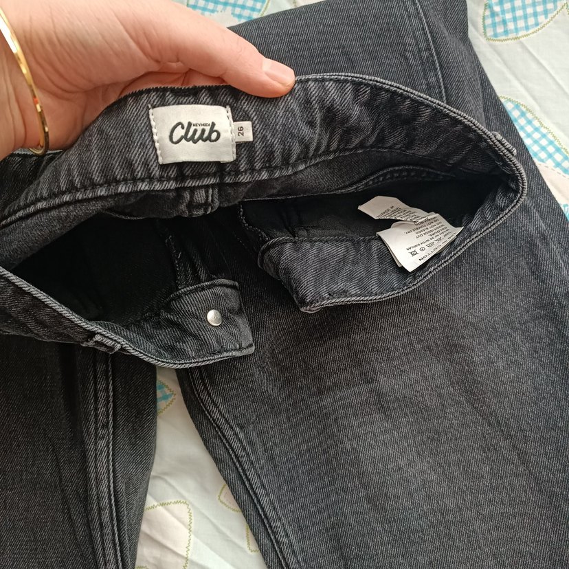 Gri Düğmeli Midi Denim Kadın Jean - Görsel 5