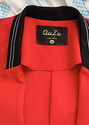 Düğmeli Kırmızı Kadın Blazer Ceket - Görsel 3