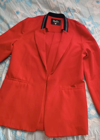 Düğmeli Kırmızı Kadın Blazer Ceket - Görsel 2