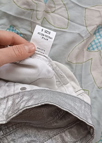 Gri Parlak Metalik Kadın Midi Jean - Görsel 11