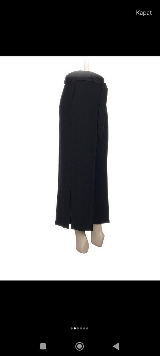 Kadın Siyah Kemerli Bol Kesim Pantolon - Görsel 3