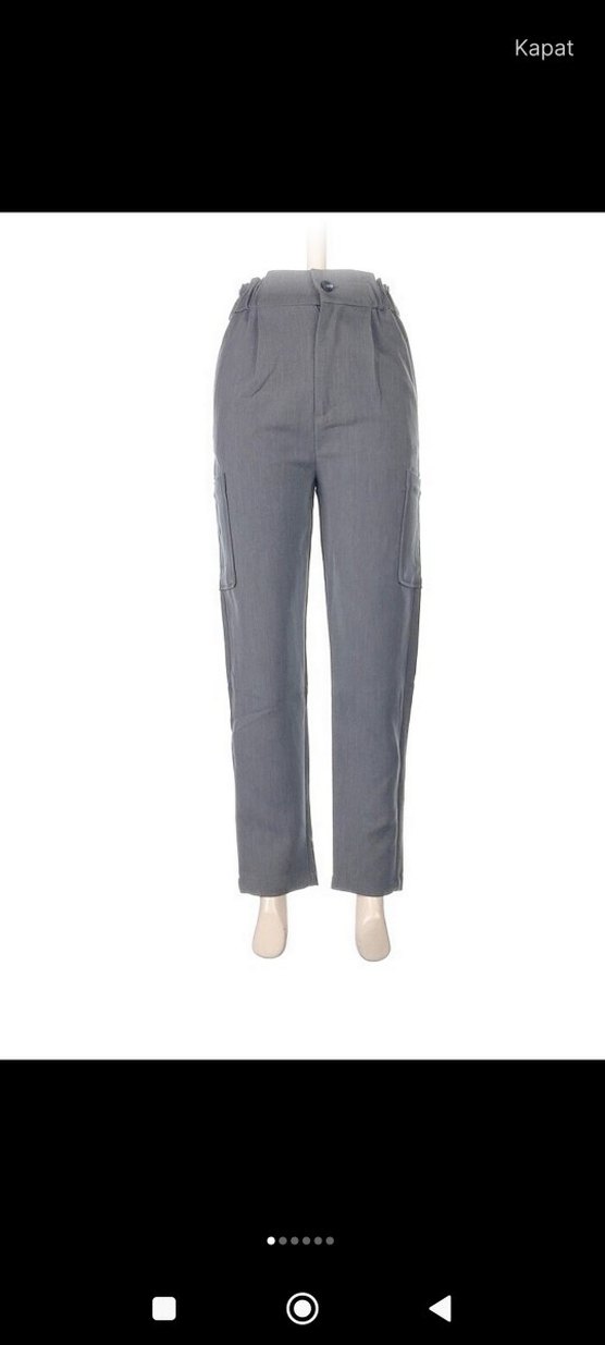 Gri Kadın Regular Fit Denim Pantolon - Görsel 2