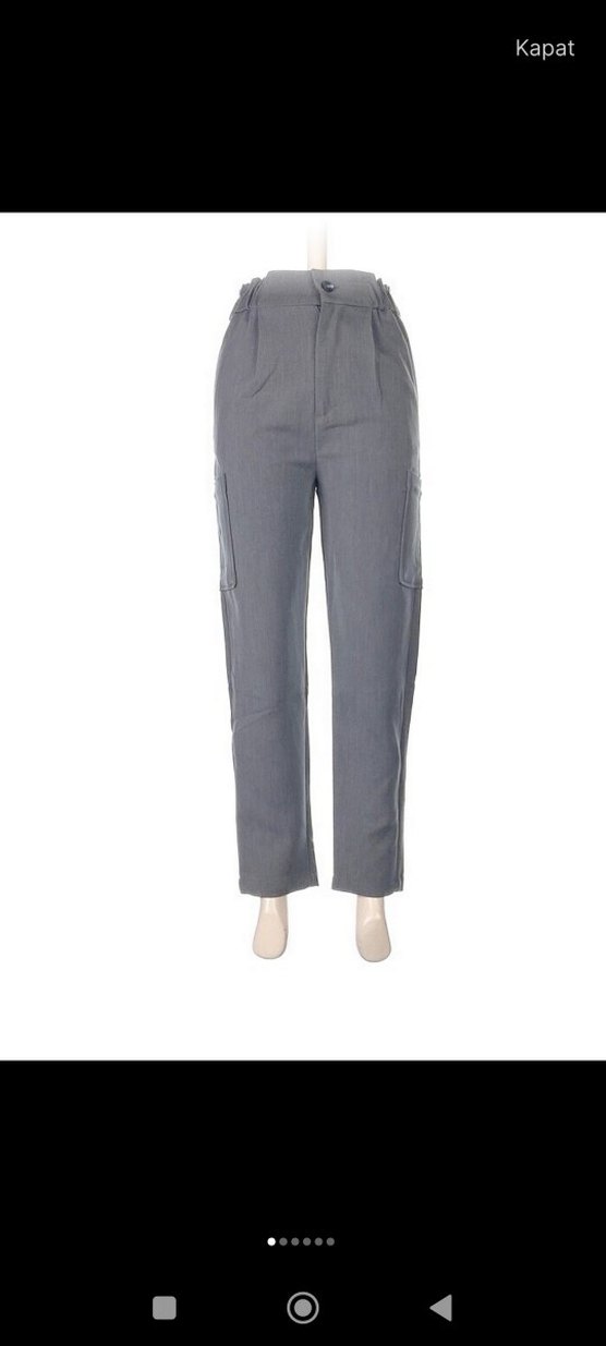 Gri Kadın Regular Fit Denim Pantolon - Görsel 3