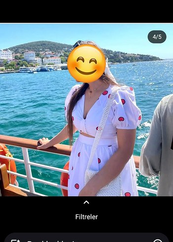 Düğmeli V Yaka Mini Beyaz Elbise