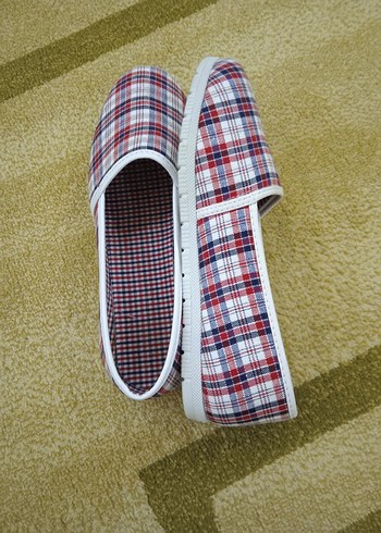 Erkek Çok Renkli Kareli Ev Terliği - Görsel 4