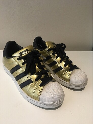 36 Beden altın Renk Orjinal Adidas Süperstar Gold 50. yıl özel seri