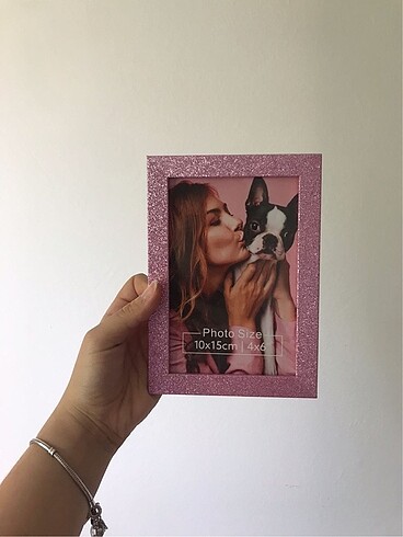 Beden pembe Renk Pembe Simli Çerçeve
