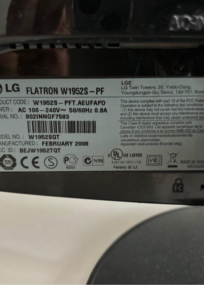 LG Flatron W1952S Monitör - Görsel 5