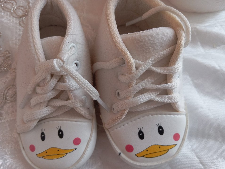 Renkli Nakışlı Bağcıklı  Bebek İlk Adım Ayakkabısı - Görsel 2