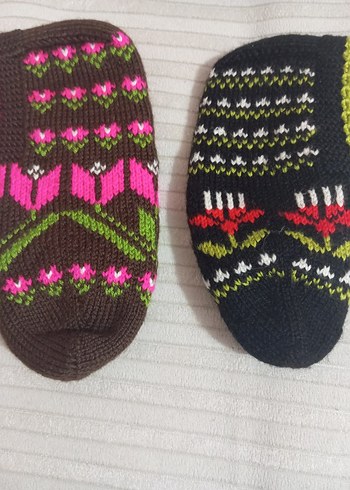 Gri Örgü Kadın Stiletto babet patik - Görsel 5