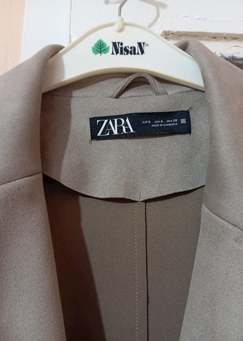 Bej Süet Düğmeli Uzun Kadın Trençkot - Görsel 4