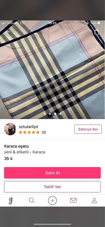 Karaca 4 eşarp 110 tl