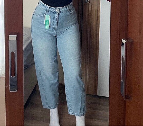 Baggy yüksek bel jean