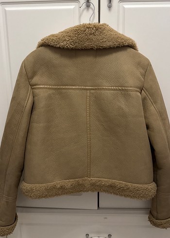 Bej Süet Kadın Kürklü Ceket - Görsel 3