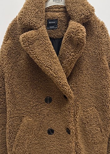 Kahverengi Peluş Kadın Kaban - Görsel 2