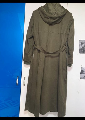 Strenesse Kadın Gri Kamuflaj Desenli Uzun Kaban