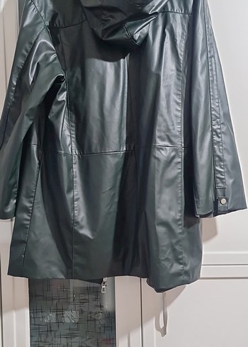 Yeşil Parlak Deri Kadın deri kaban m l xl uyumludur - Görsel 5