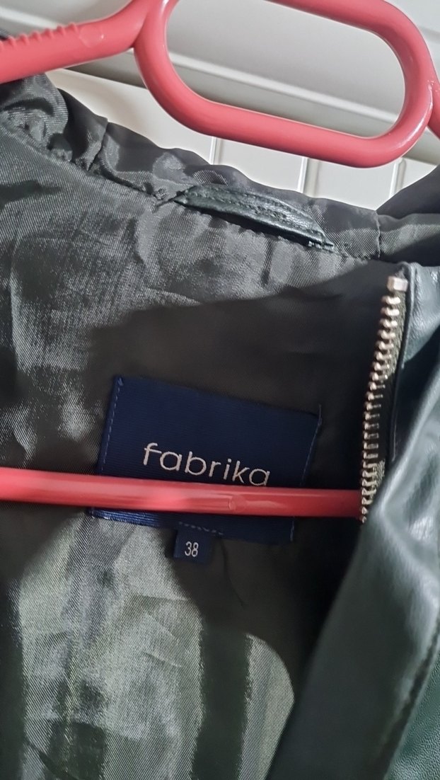 Yeşil Parlak Deri Kadın deri kaban m l xl uyumludur - Görsel 4