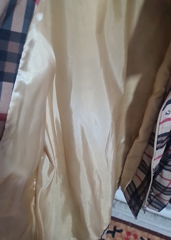 Düğmeli Midi Bej Kadın Yağmurluk - Görsel 4