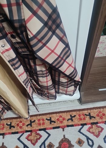 Düğmeli Midi Bej Kadın Yağmurluk - Görsel 5