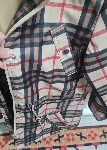 Düğmeli Midi Bej Kadın Yağmurluk - Görsel 6