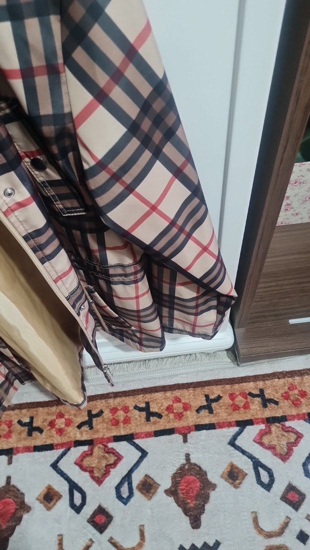 Düğmeli Midi Bej Kadın Yağmurluk - Görsel 5