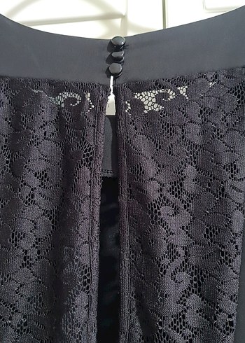 Dantel Detaylı Siyah Uzun Kollu Tulum - Görsel 7