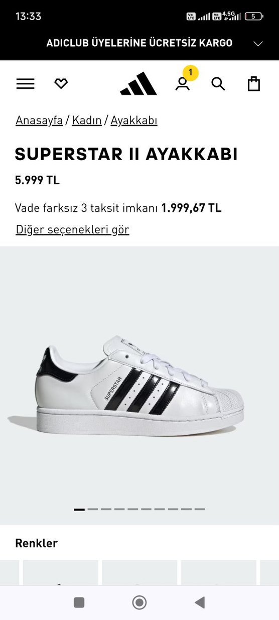 Adidas Superstar Kadın Beyaz Sneakers - Görsel 4