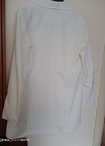 Tiffany&Tomato şal yaka atlas ceket-ekru - Görsel 11