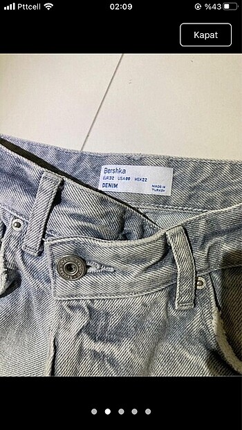 xs Beden Bershka blok renkli jean