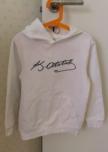 Beyaz Kapüşonlu Erkek Çocuk Sweatshirt